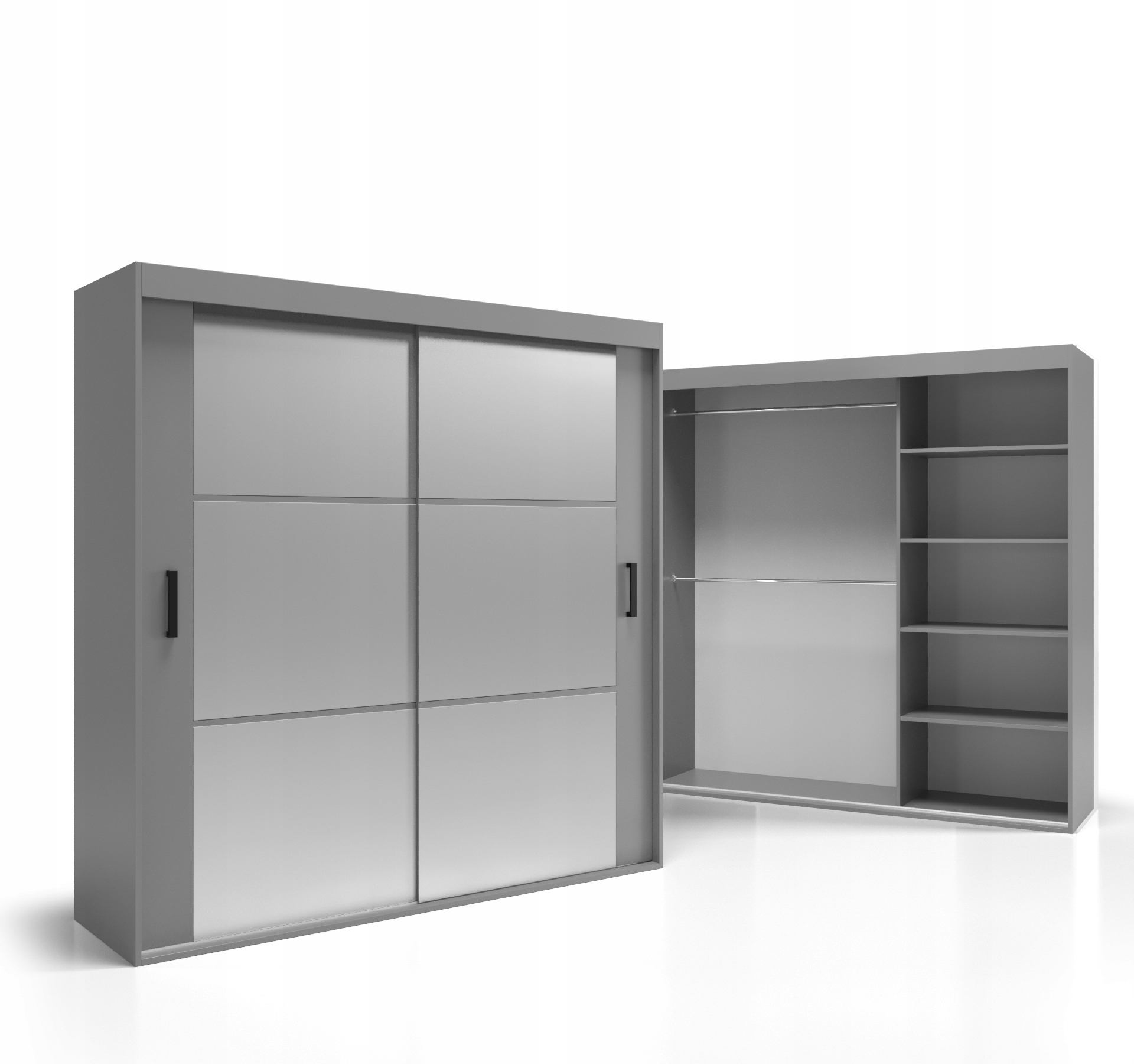 Skříň police tyče 180x215 Deska 18 mm se zrcadlem VSZ98 O-sofa