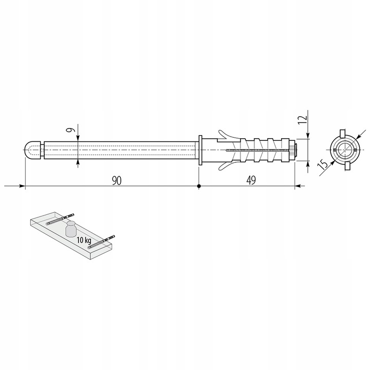 Półka samowisząca wisząca biała 70 x 15 Kolekcja k6