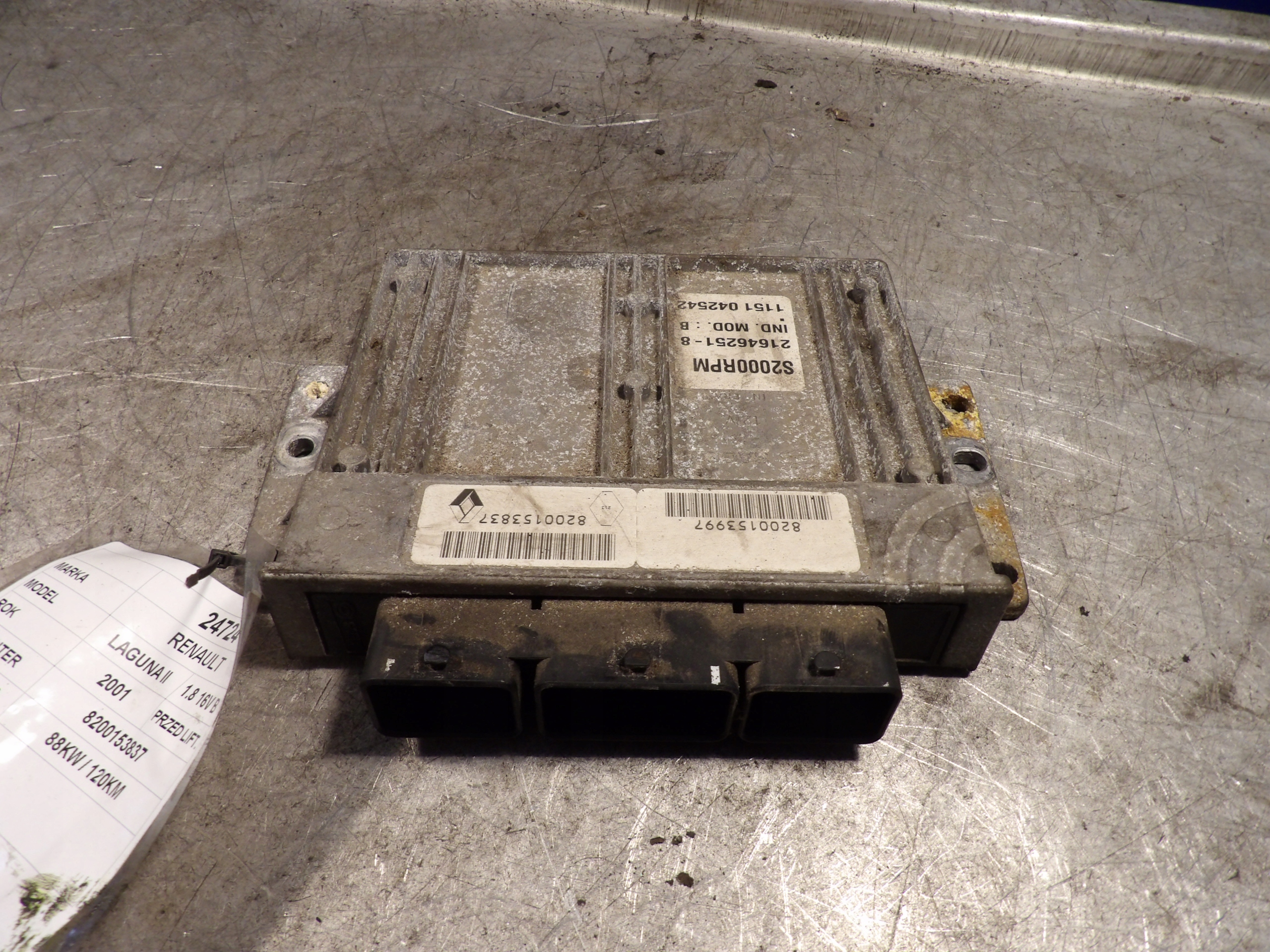 Renault Laguna II computer, control unit 8200153837 S2000RPM 1151042542