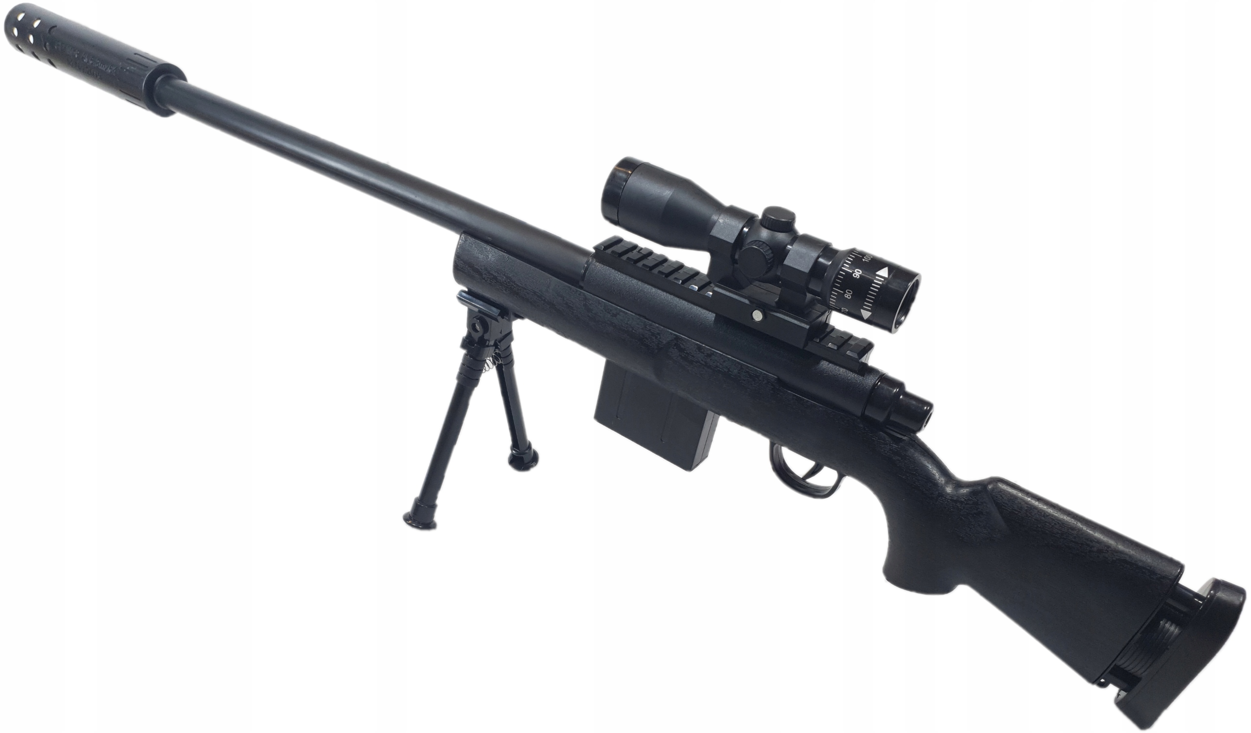 KARABIN SNAJPERKA AWP NA KULKI ASG + PISTOLET LASER + KULKI 800 szt. GRANAT Materiał plastik