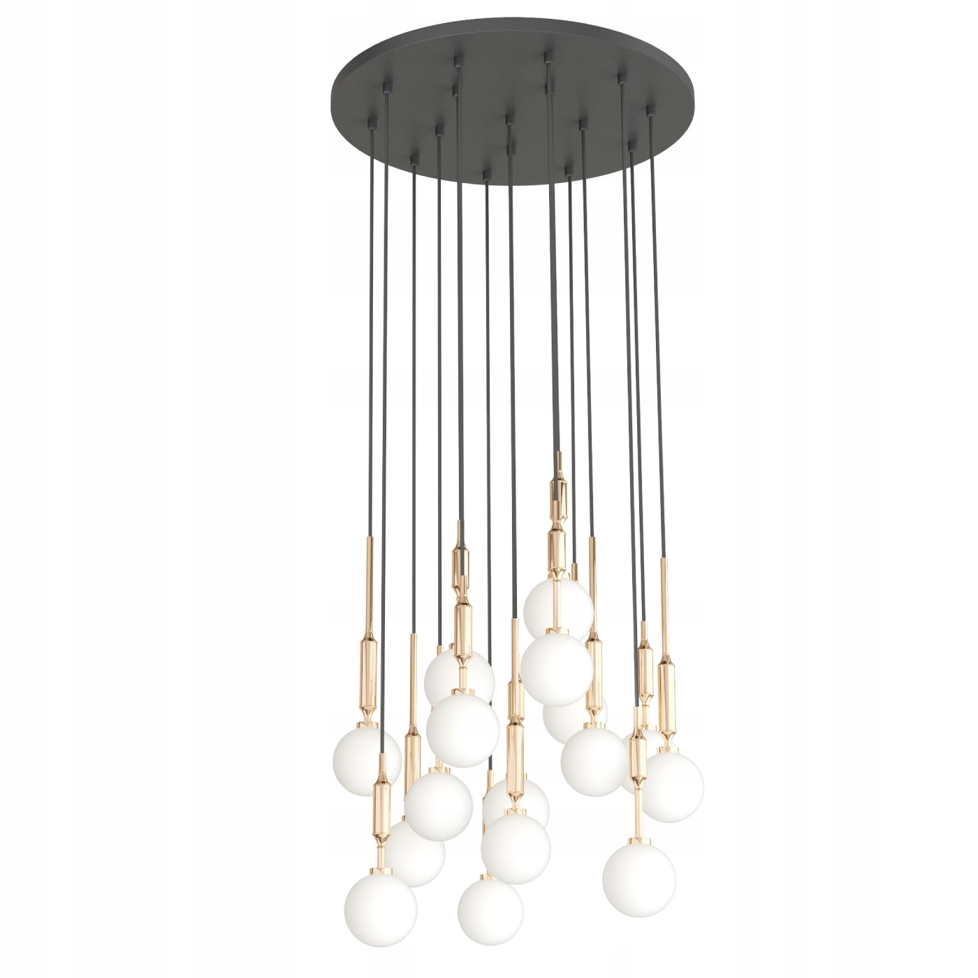 Glamour stropní lustr Ero XVI Gold 60, mnoho světelných zdrojů do obývacího pokoje