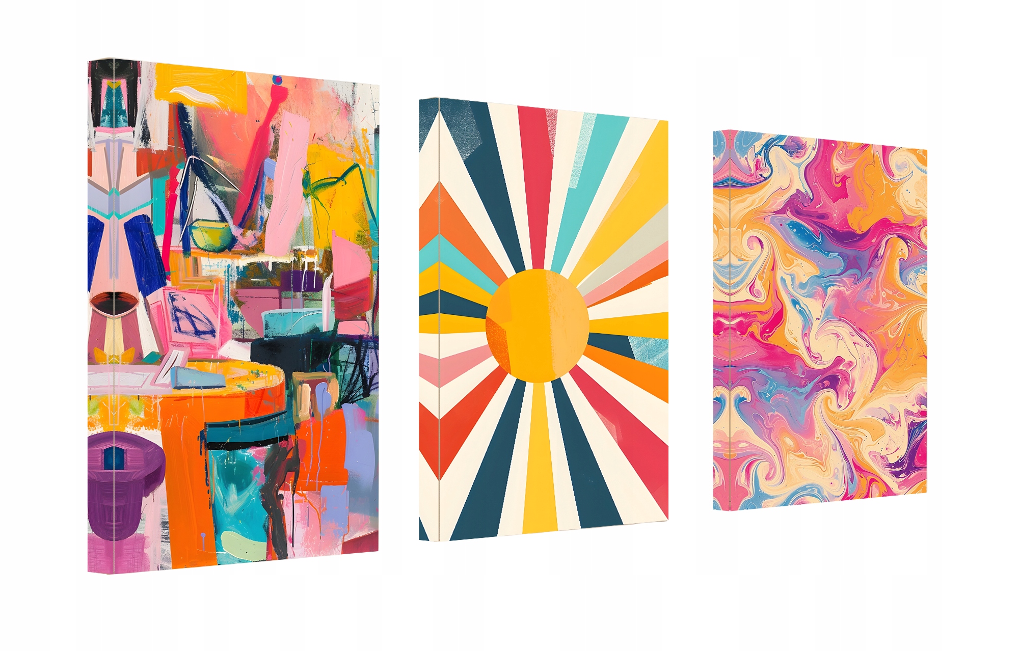 Obraz Do Obývacího Pokoje, Ložnice Na Plátně Triptych Abstraktní Styl 120x60