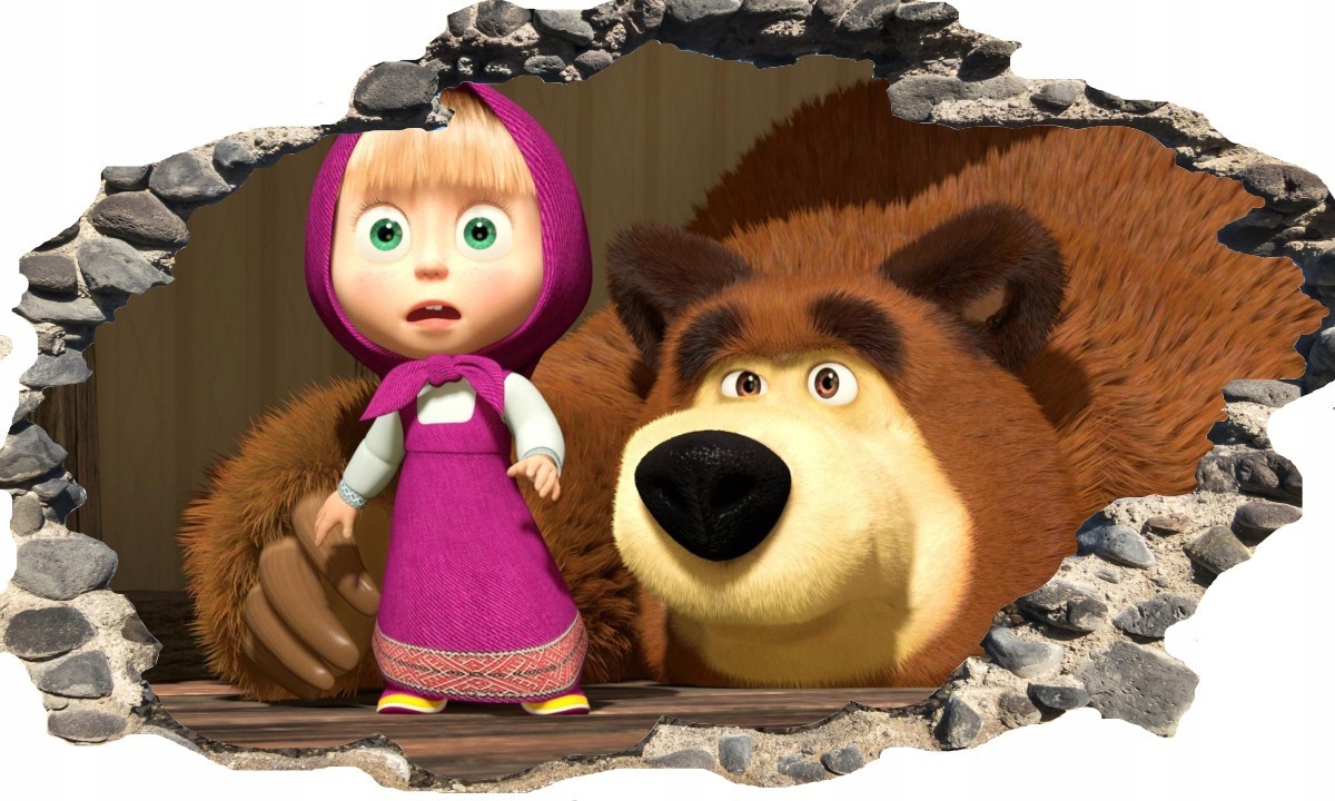 

Naklejki na ścianę Masza i niedzwiedź 3D 130x90cm