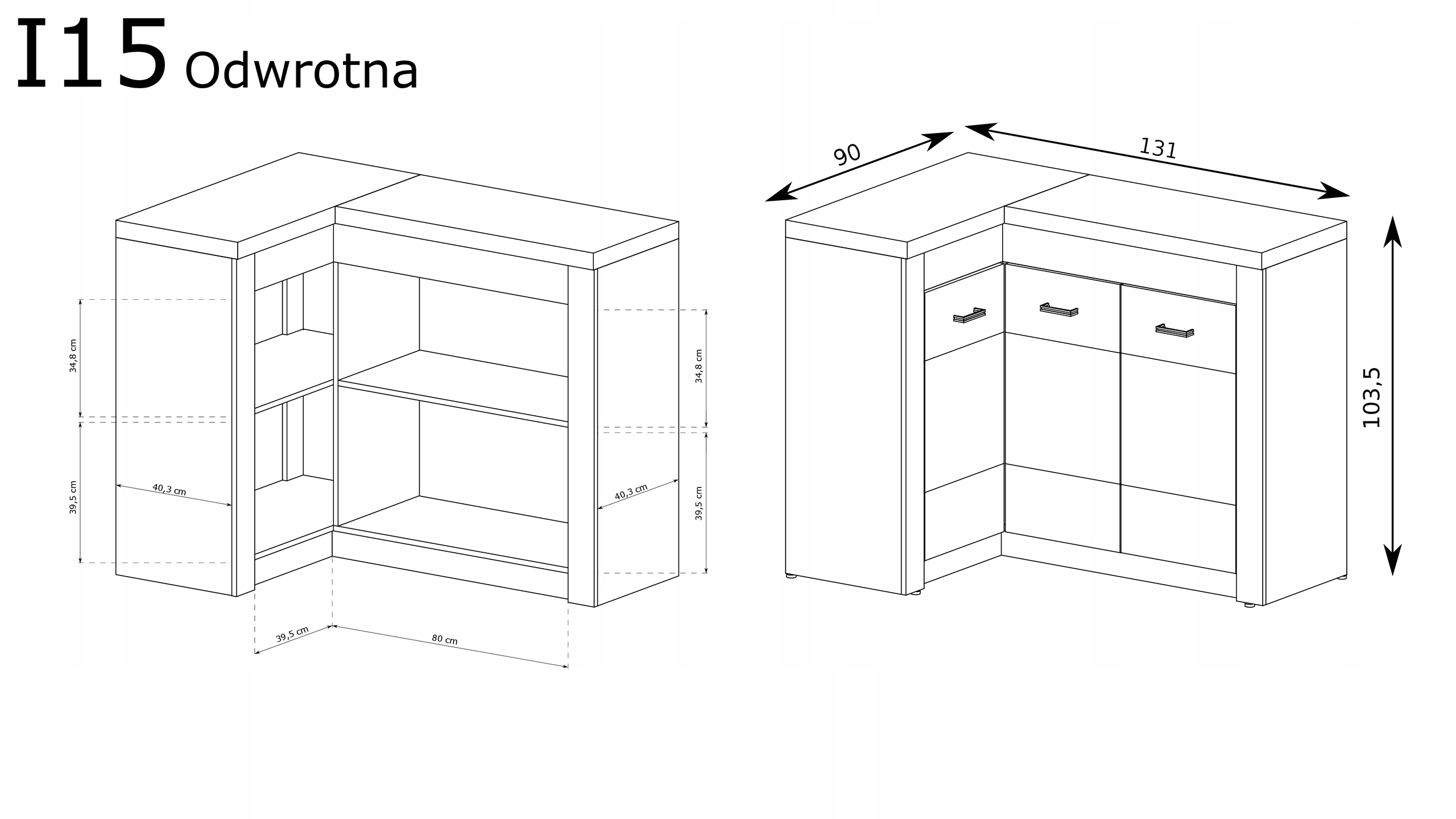 KOMODA narożna INDIANAPOLIS I-15 JESION CIEMNY Marka Pros