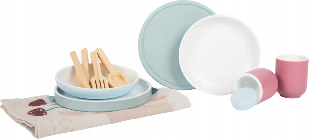 DREWNIANE NACZYNIA DLA DZIECI TASTY Z PODKŁADKAMI SMALL FOOT Marka Small Foot