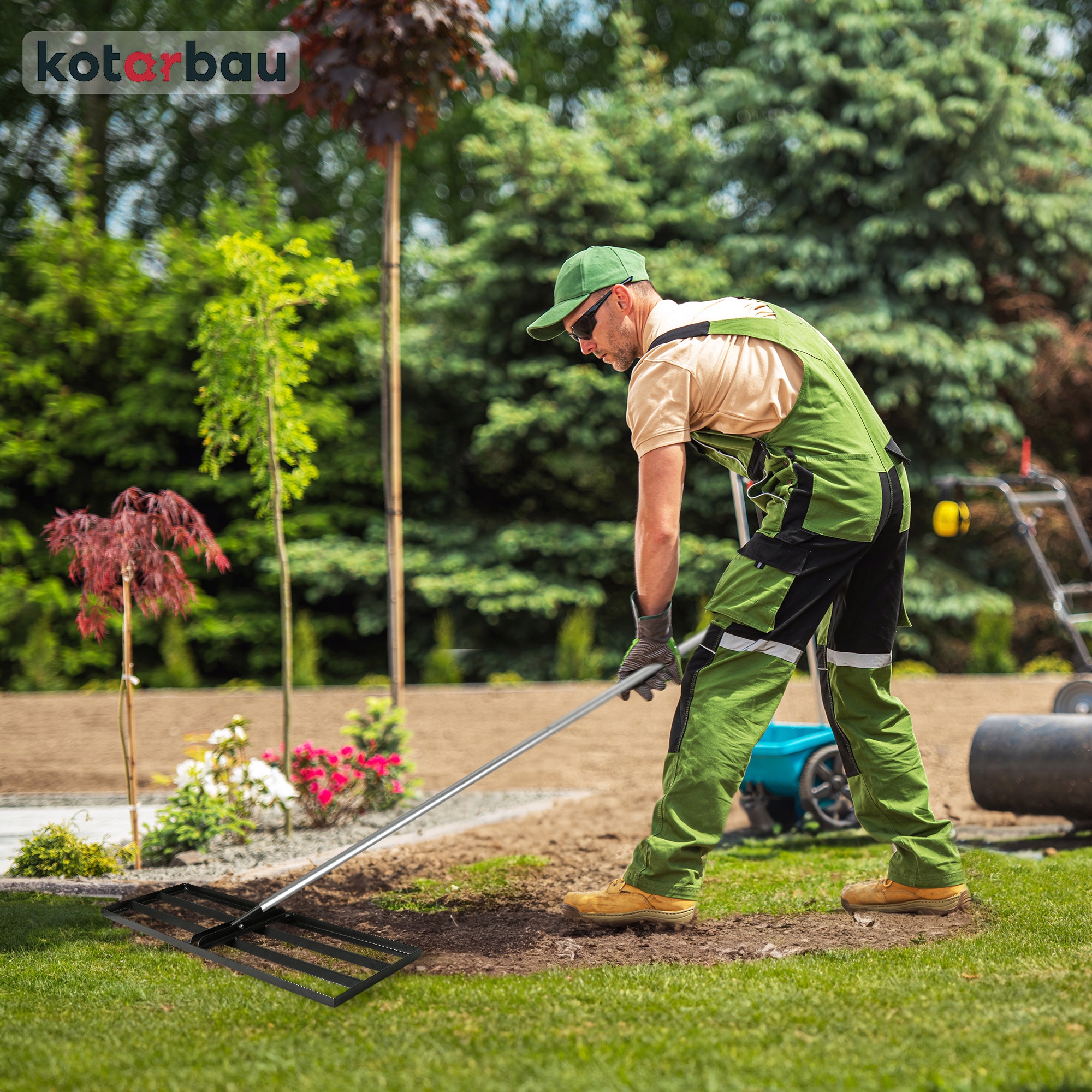NIWELATOR RĘCZNY STALOWY DO TERENU TRAWNIKA KRETOWISK RÓWNIARKA TRZON 90x30 Szerokość głowicy 90 cm