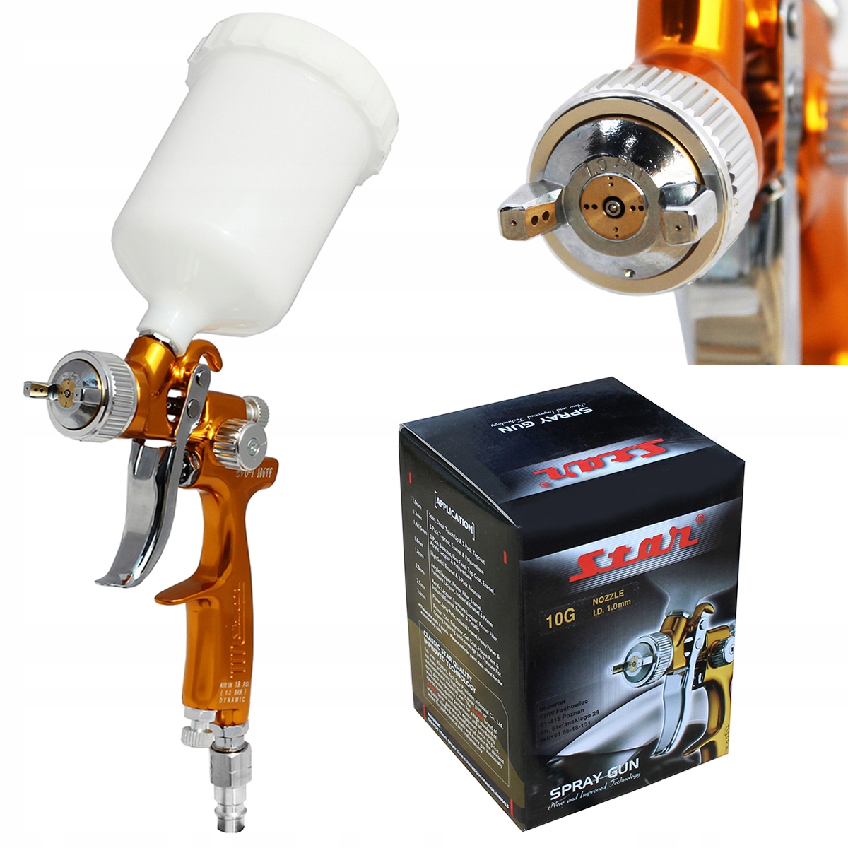 Pistolet lakierniczy Star Evo-t 106TF Slv dysza 1,0 mm górny zbiornik 250ml