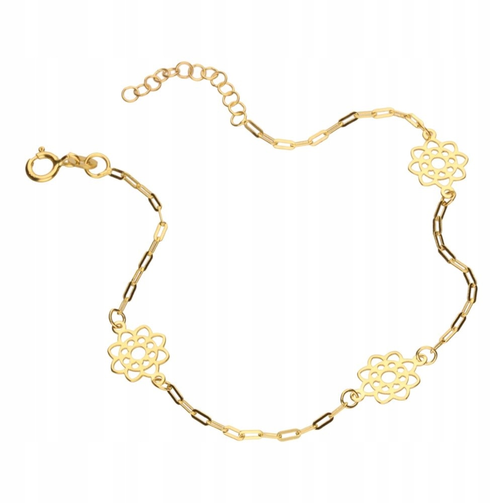 Zlatý náramek pr. 585 Dedikace 17cm+2cm prodloužení 14 karátů BZ15