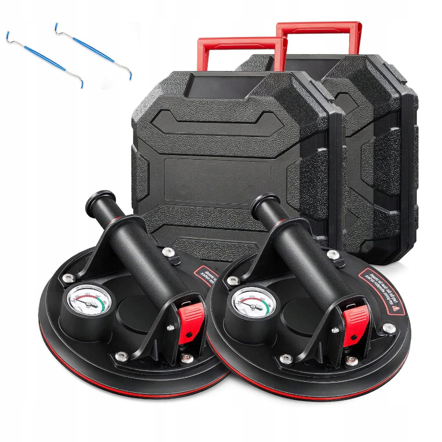 2x Držák Přísavka S Manometrem Pro Glazuru Dlaždic Mechanický 300 Kg