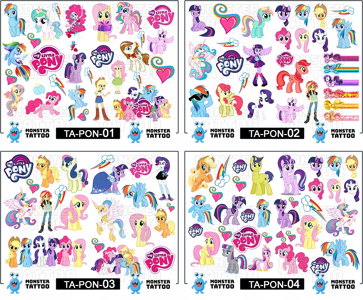 NAJLEPSZE TATUAŻE ZMYWALNE DLA DZIECI DZIECIĘCE MY LITTLE PONY WZORY JAKOŚĆ Waga produktu z opakowaniem jednostkowym 0.2 kg