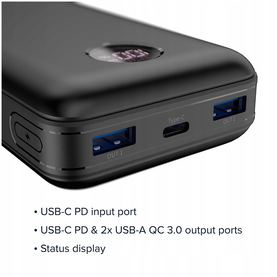 CANYON Powerbank PB-2002 LED 20000 mAh PD 20W QC 3.0 Biały — 10