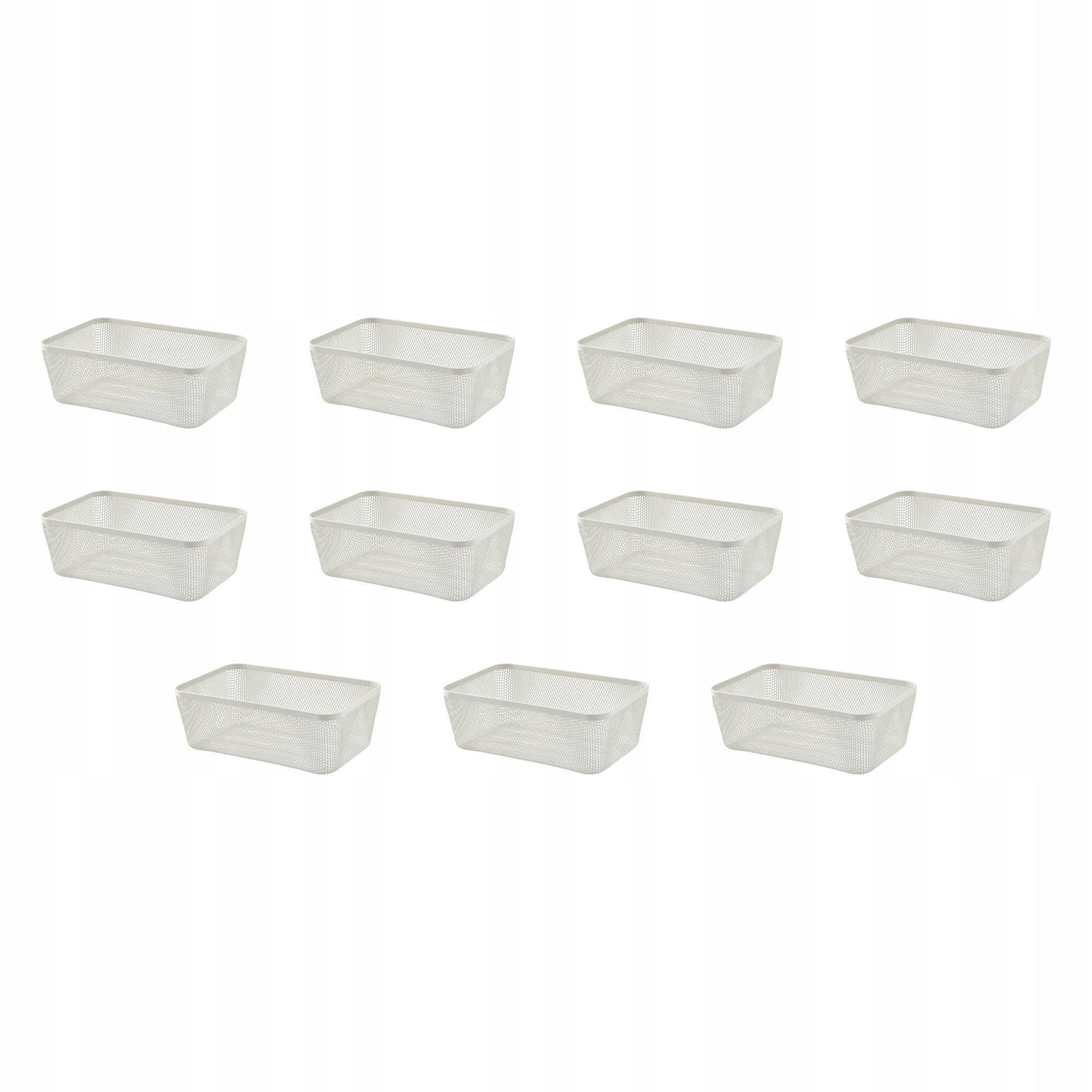 11 ks Koš na jídlo kovový bílý 30x20x11 cm Ikea 365+
