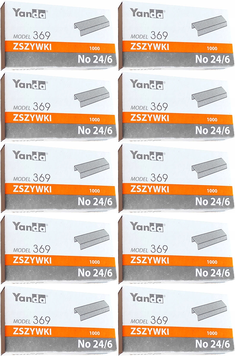 

Zszywki Yanda 24/6 ocynkowane 10x1000szt.