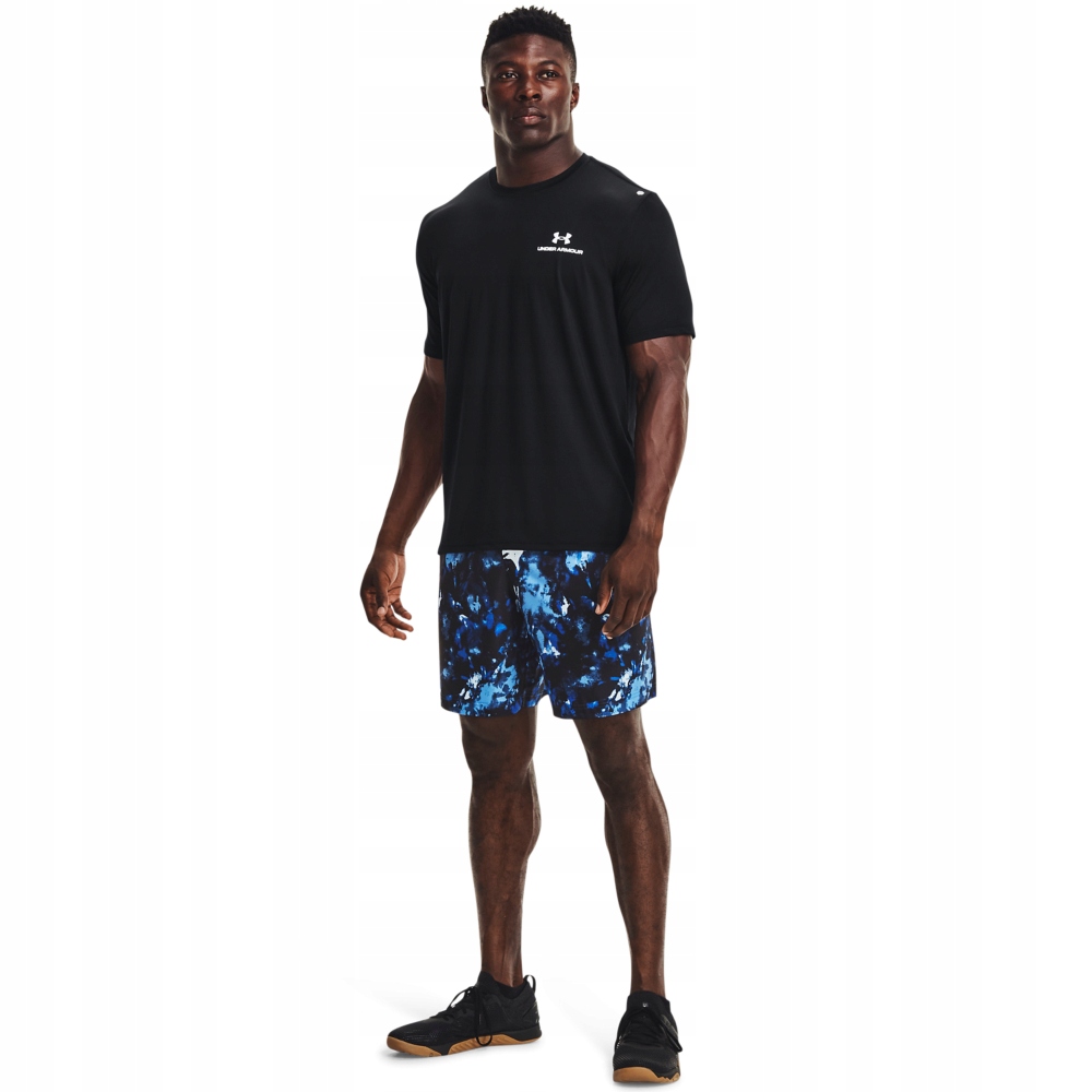 Under Armour T-shirt męski czarny odblaskowe logo, XXL