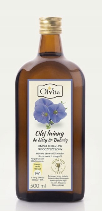 

OlVita Olej lniany dr Budwig zimno tłoczony 500ml