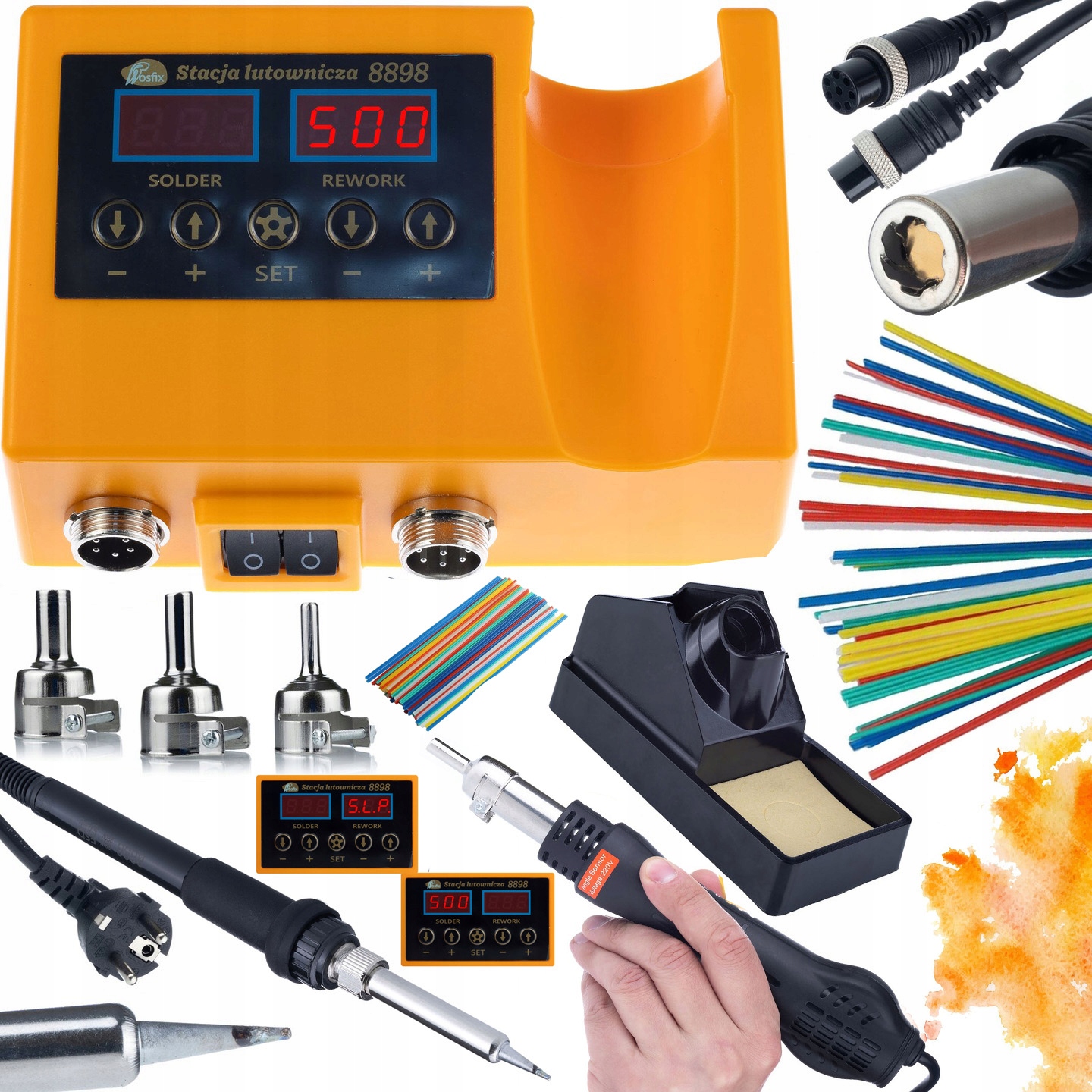 Pájecí Stanice 2V1 Hot-air Páječka Silná Rosfix Výkon 660 W Sada Pojiv