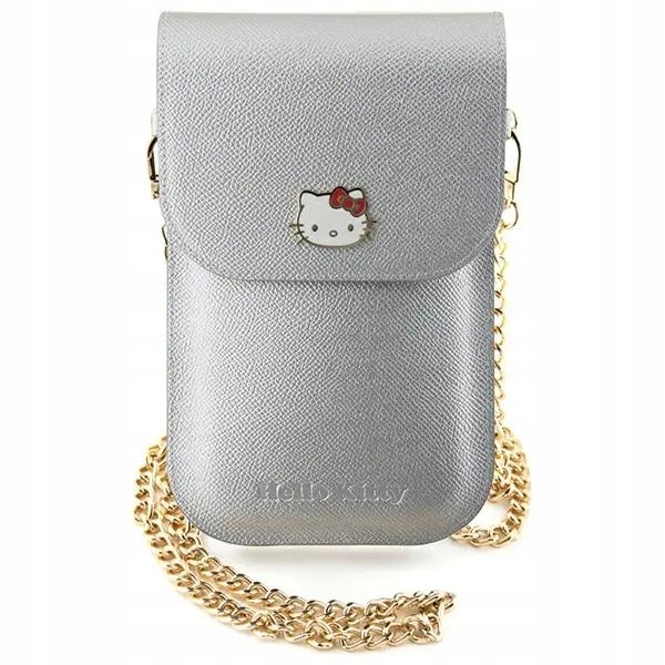 Torebka Hello Kitty Leather Metal Logo Chain srebrna Hello Kitty