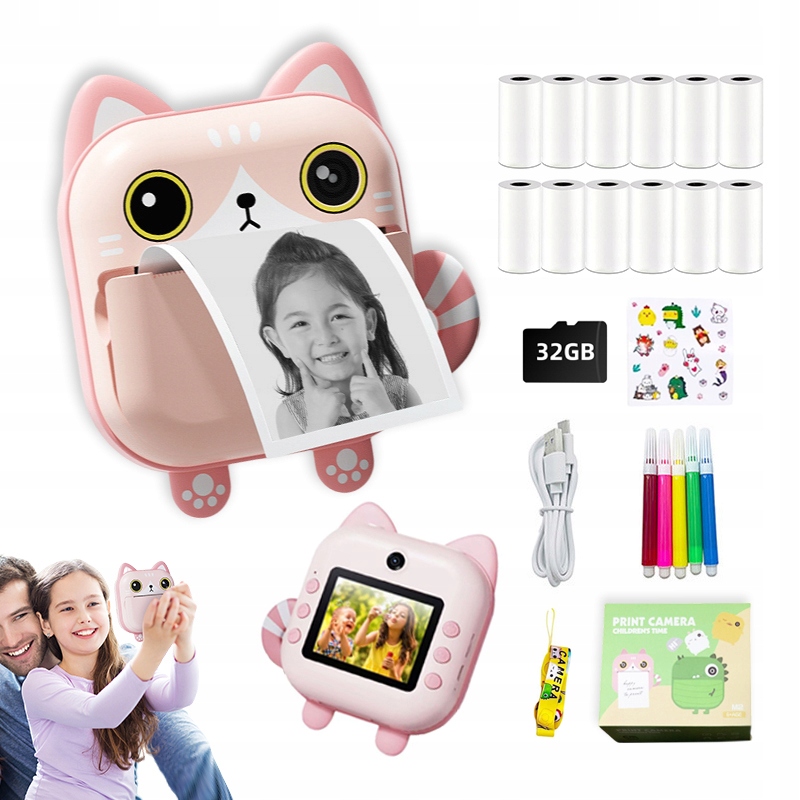 Dětský digitální fotoaparát s duální kamerou a Tiskárnou Kazety