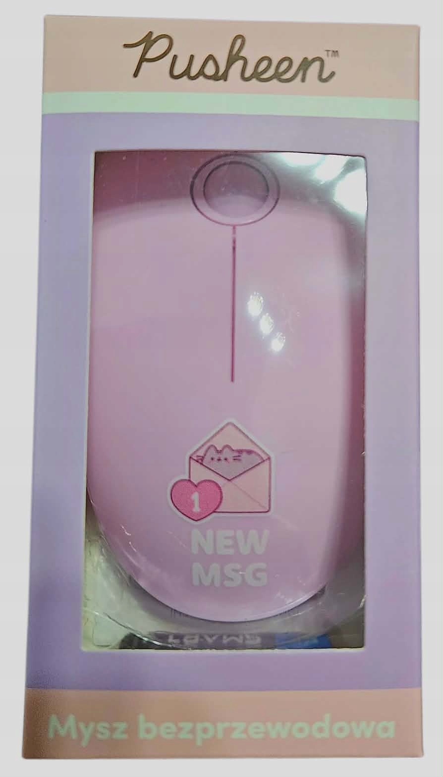 Mysz bezprzewodowa Pusheen 2,4 GHz 1200 Dpi – urocza, optyczna, liliowa