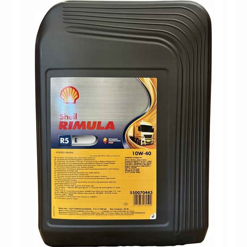 Olej silnikowy Shell Rimula R5 E 10W-40 20 L zawieszka