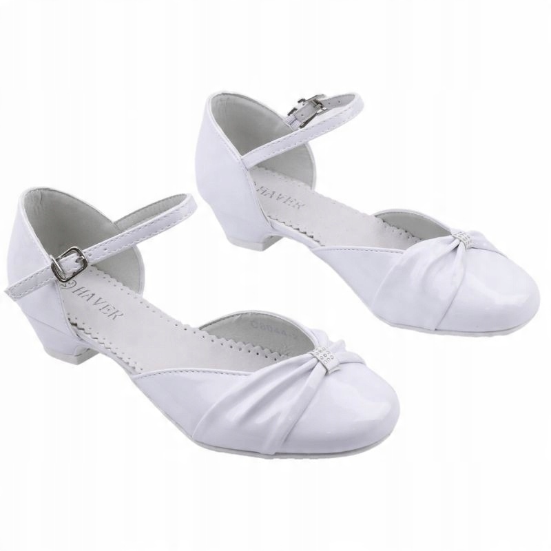 

Buty komunijne dziewczęce białe balerinki