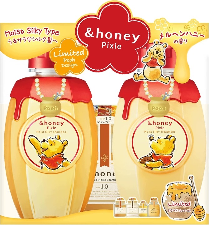 &honey Pixie Moist Silky Limited Winnie the Pooh Zestaw Szampon Kuracja