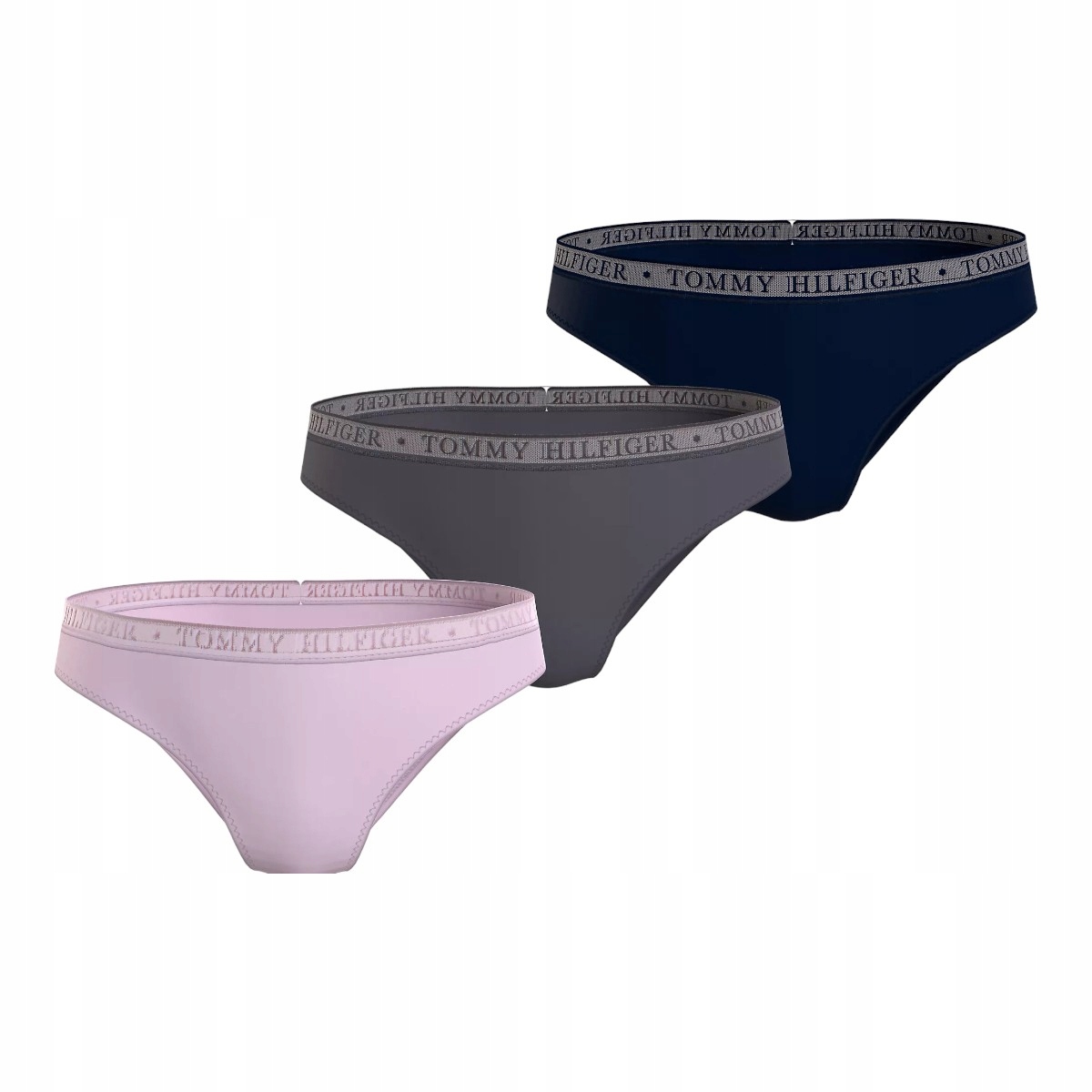 Tommy Hilfiger Dámské Bikini Kalhotky 3P Bikini Černé/popelavé/růžové vel. S