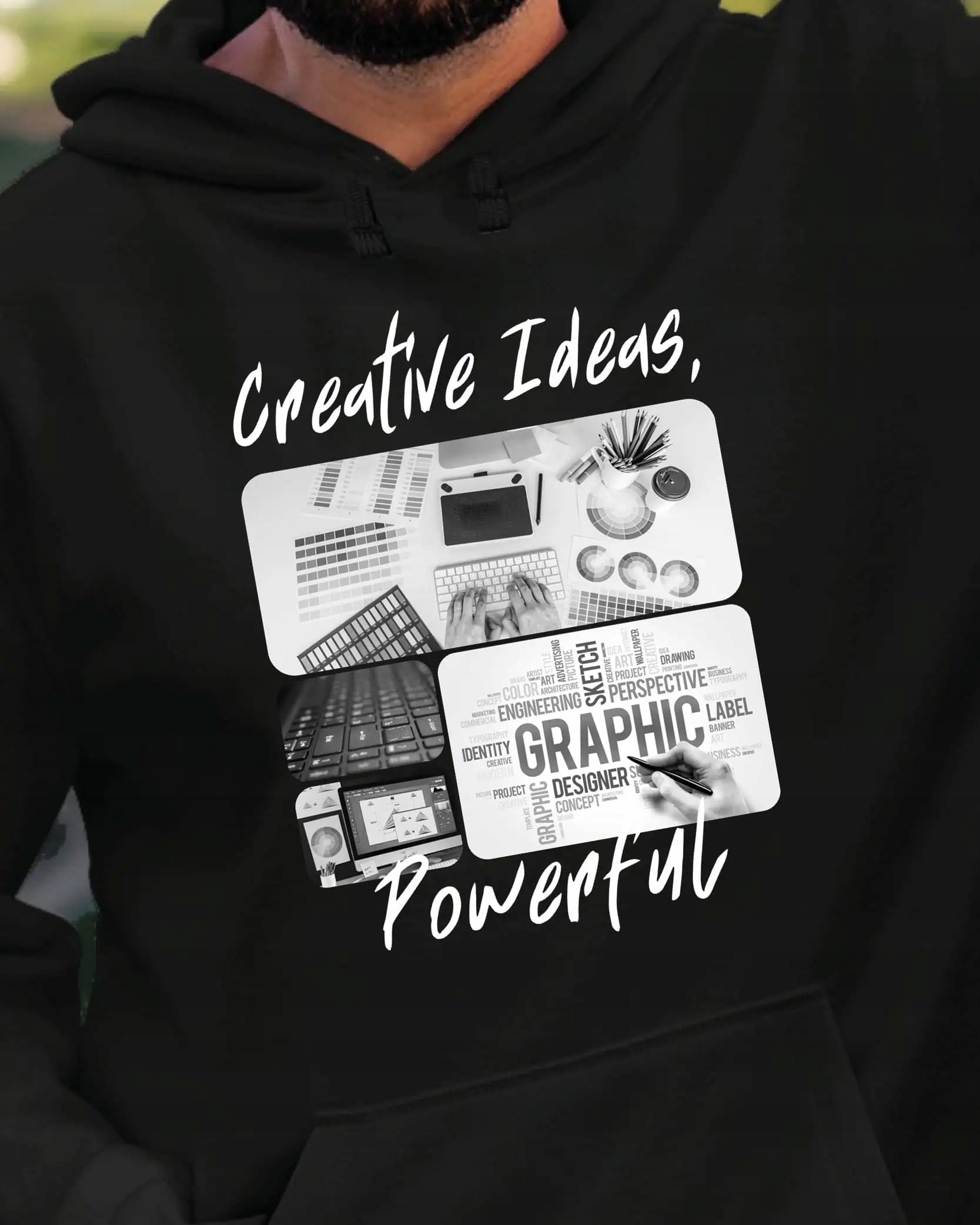 Mikina s kapucí Dárek pro grafiku Umělecký cyklista Černá XXL