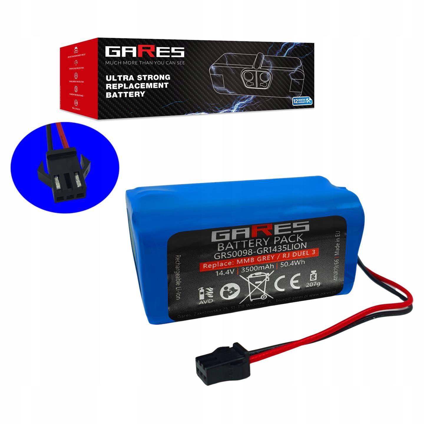 Akumulátor Gares pro Proscenic 850T 850P CMICR18650F8M7-4S1P 14,4V 3,5Ah