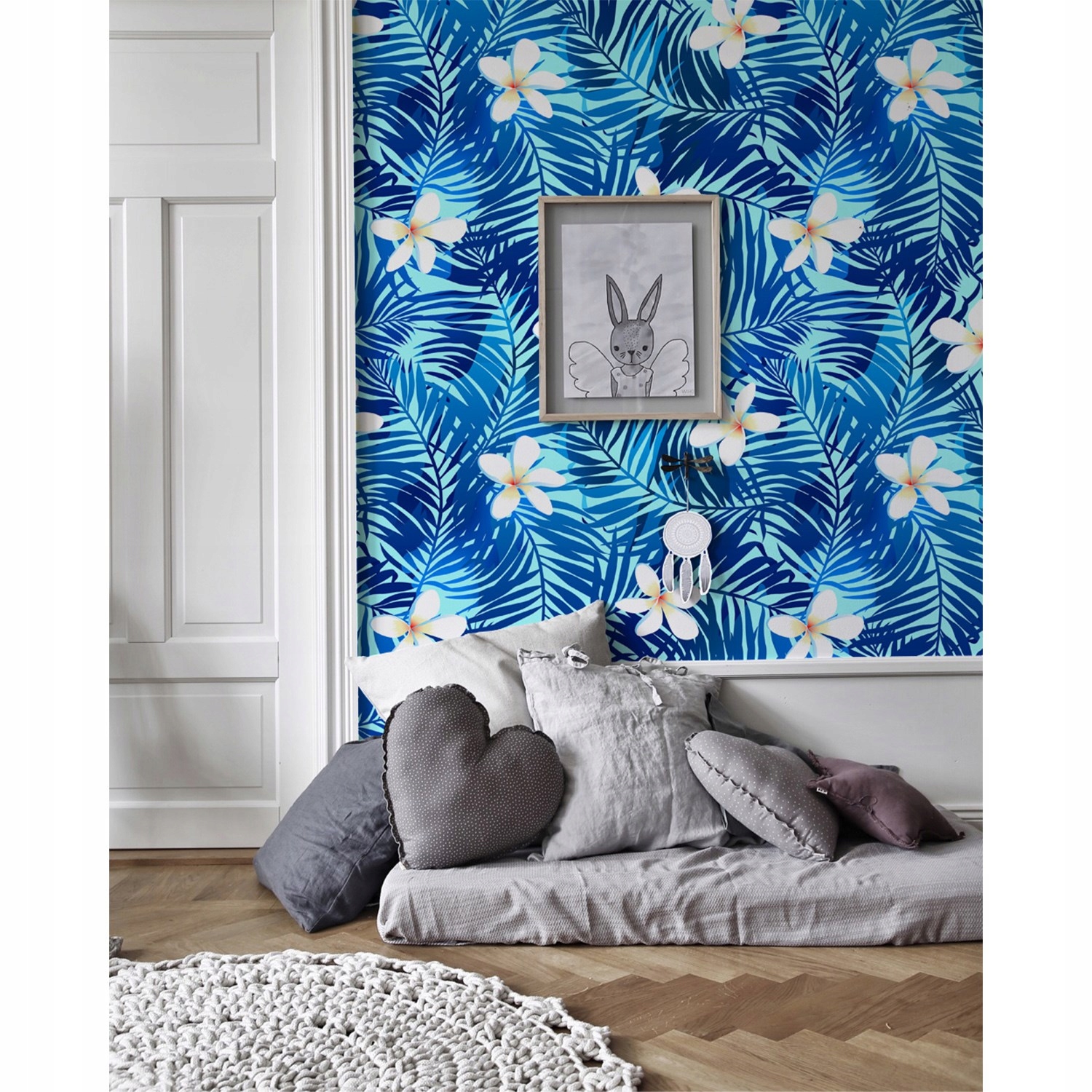 

Tapeta flizelina Niebieskie kwiaty 250x104 + klej