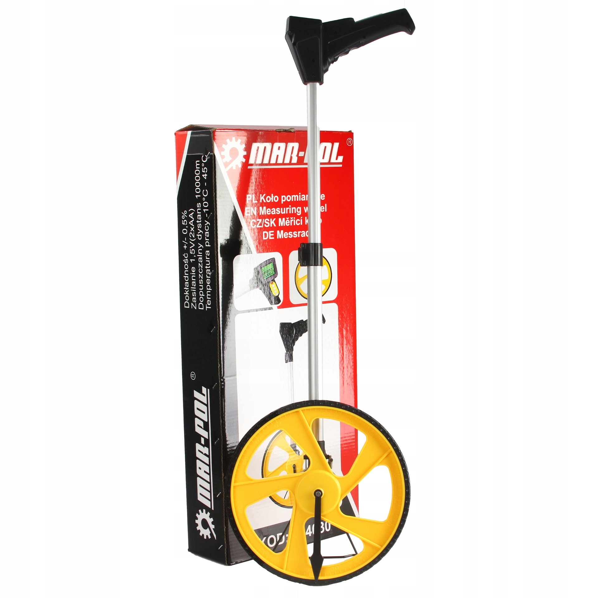 MAR-POL DUŻE KOŁO POMIAROWE DALMIERZ Z WYŚWIETLACZEM LCD NÓŻKA M04030 EAN (GTIN) 5901969121094