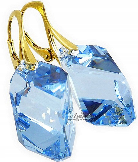 Krystaly Náušnice Light Sapphire Zlaté Stříbro
