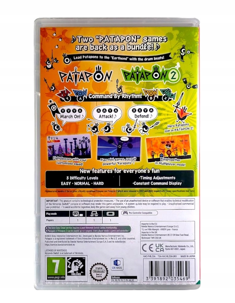 PATAPON 1+2 REPLAY / NINTENDO SWITCH / NA KARTRIDŻU / NOWA Wersja gry pudełkowa