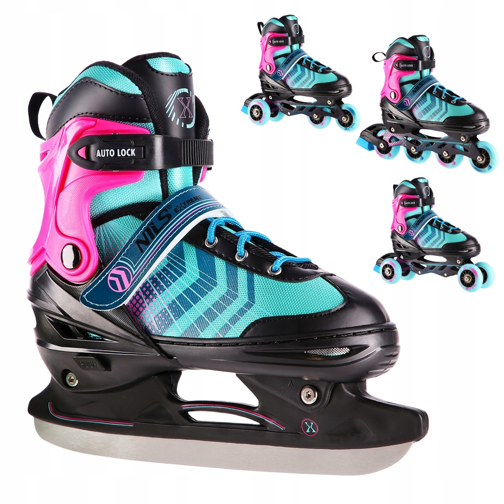 4v1 Brusle 2v1 Kolečkové brusle Kolečkové Brusle s regulací a vyměnitelnou lyžinou pro dítě