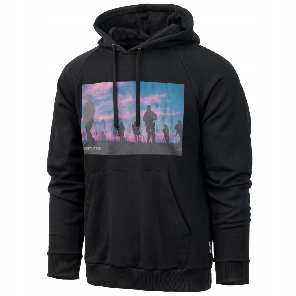 Mikina s kapucí pánská klokanka Direct Action Sunset černá 3XL