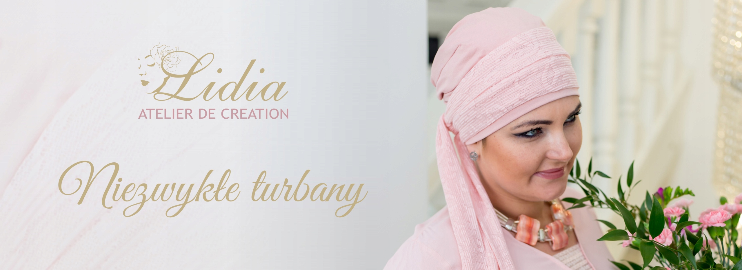 TURBAN SABRINA Z DASZKIEM B/25 BAMBUS Turbany Lidia Kolor wielokolorowy