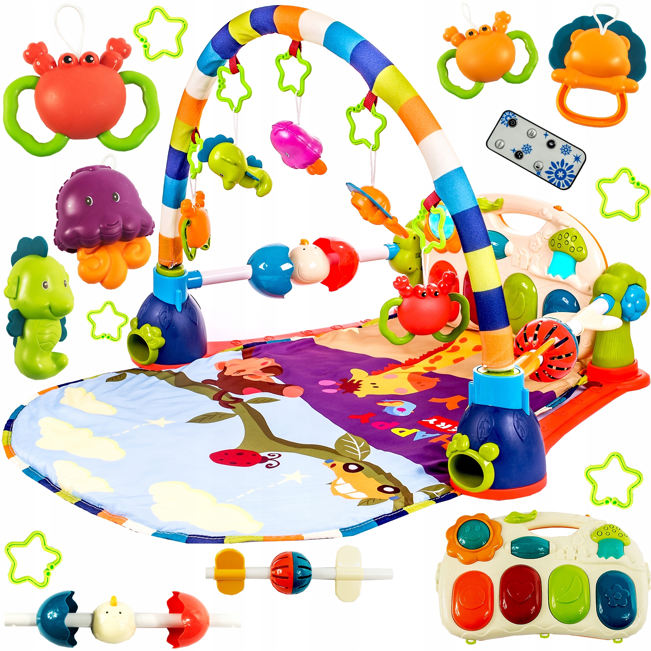 DUŻA MATA EDUKACYJNA INTERAKTYWNA Z PIANINKIEM 2w1