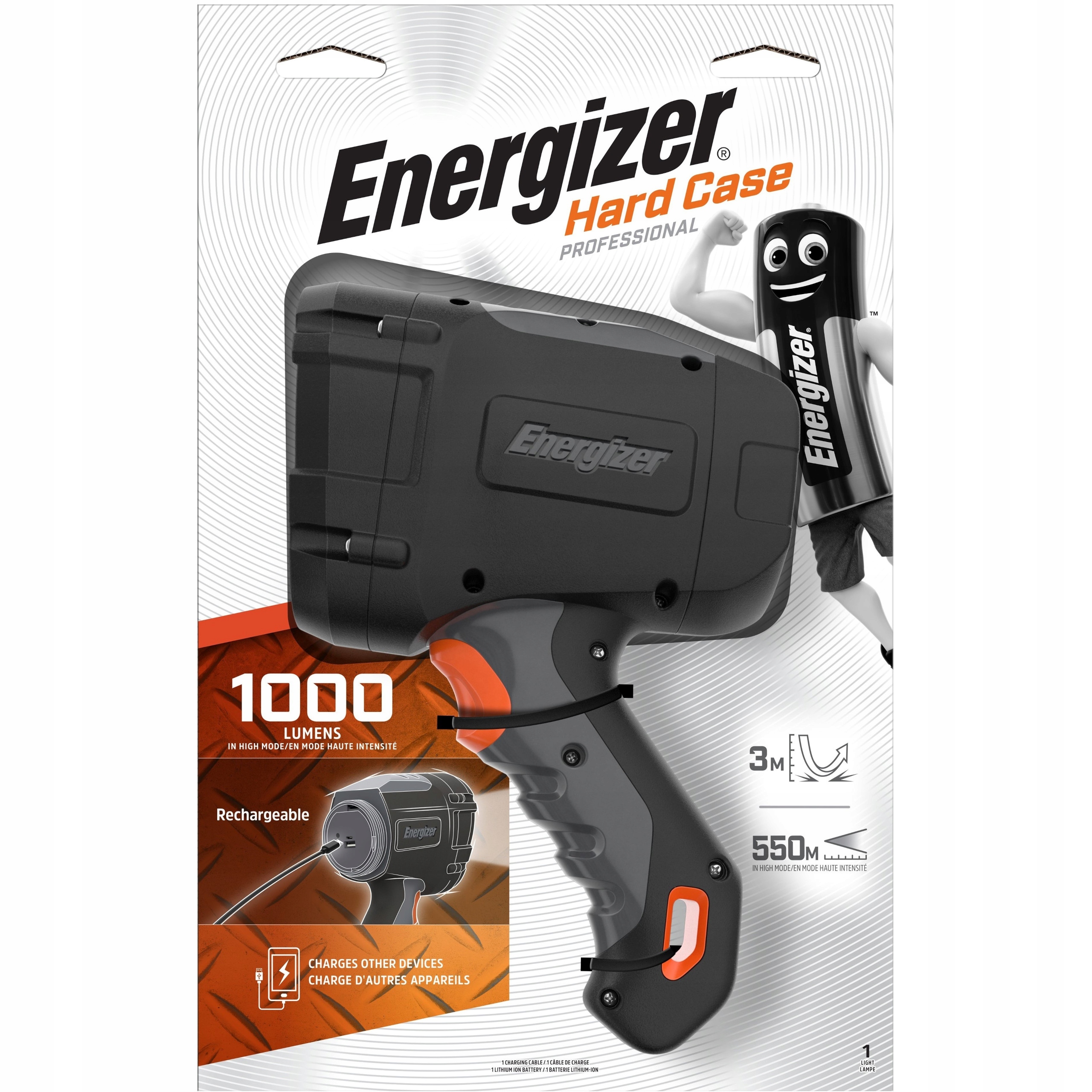 Latarka Energizer HardCase Ładowalna Szperacz Rechargeable 1000Lumens