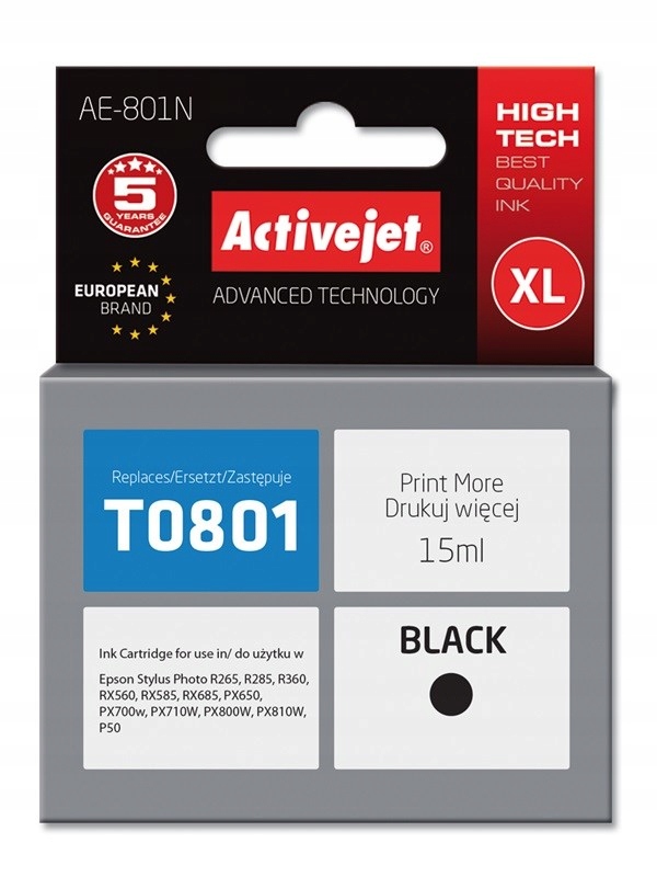 Tusz Activejet AE-801N Epson T0801; Supreme; 15 ml
