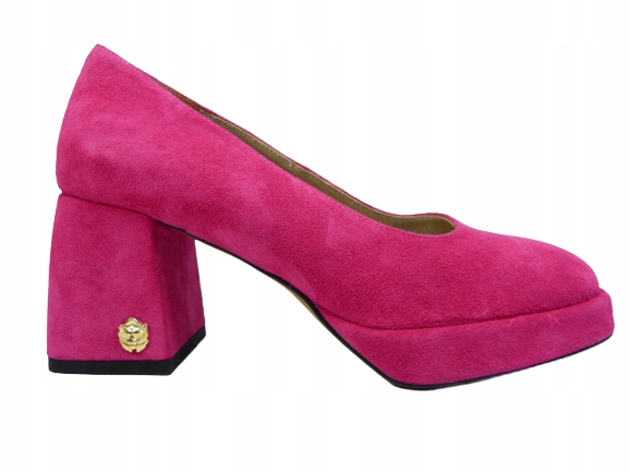 Fuchsiové lodičky do dámské mokasíny na podpatku a platformě Karino 38