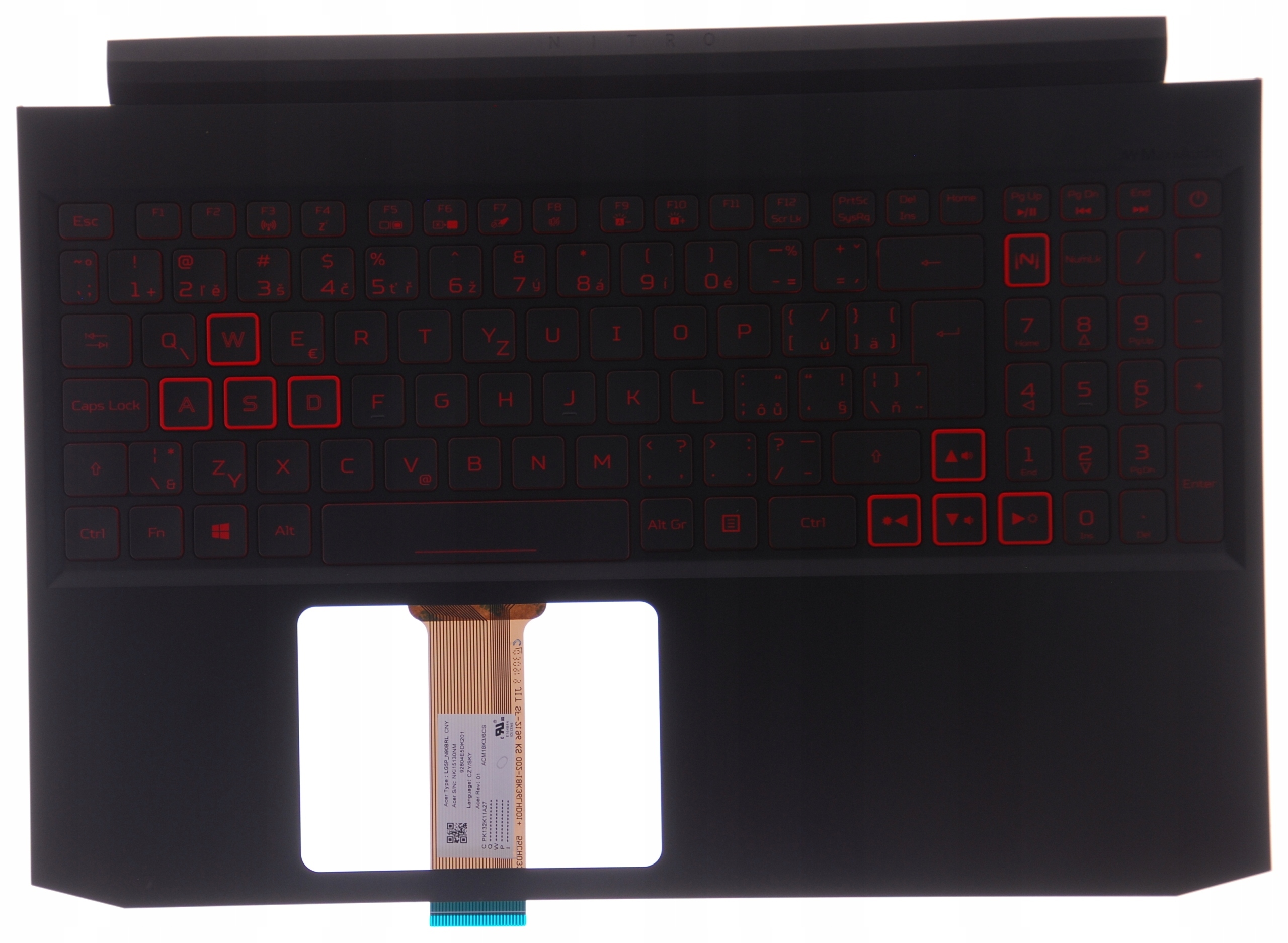 Palmrest s klávesnicí Acer Aspire Nitro AN715-51 Cz Sk A+