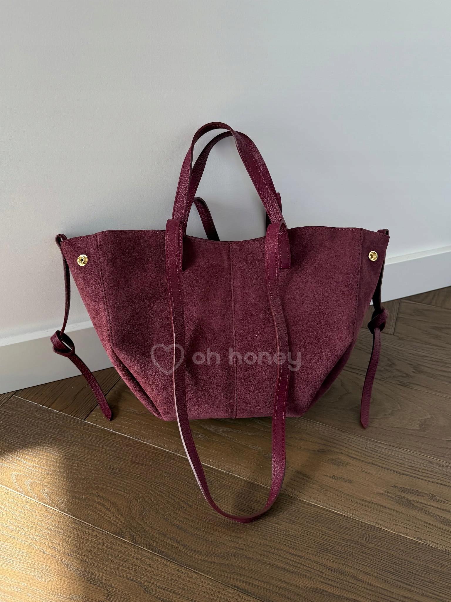 Taška z přírodní semišové kůže Burgundská Vera