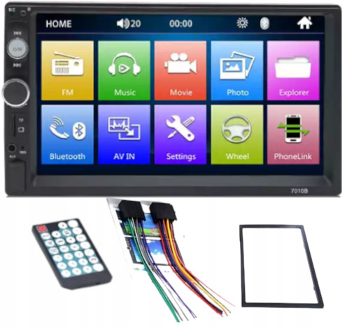 

Radio Samochodowe Bluetooth 2DIN 7cali Usb Ramka