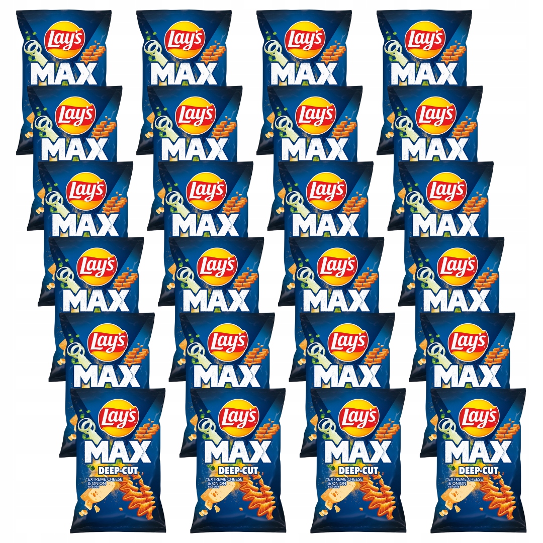 Lay's Lays Max Chipsy serowo-cebulowe deep-cut ser cebulka 24x 120g