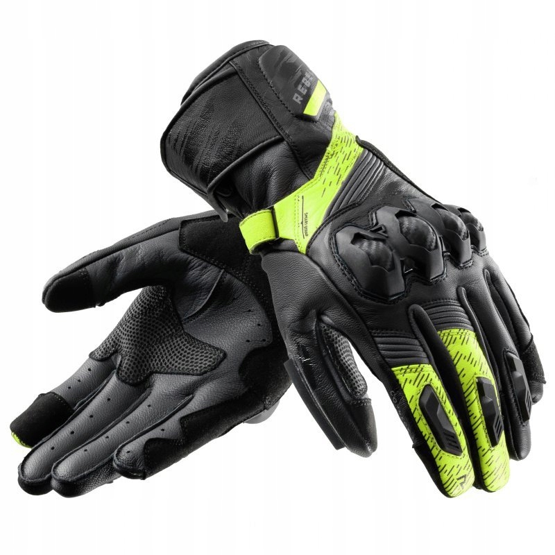 Motocyklové Rukavice Rebelhorn Viper Black Grey Fluo Yellow S