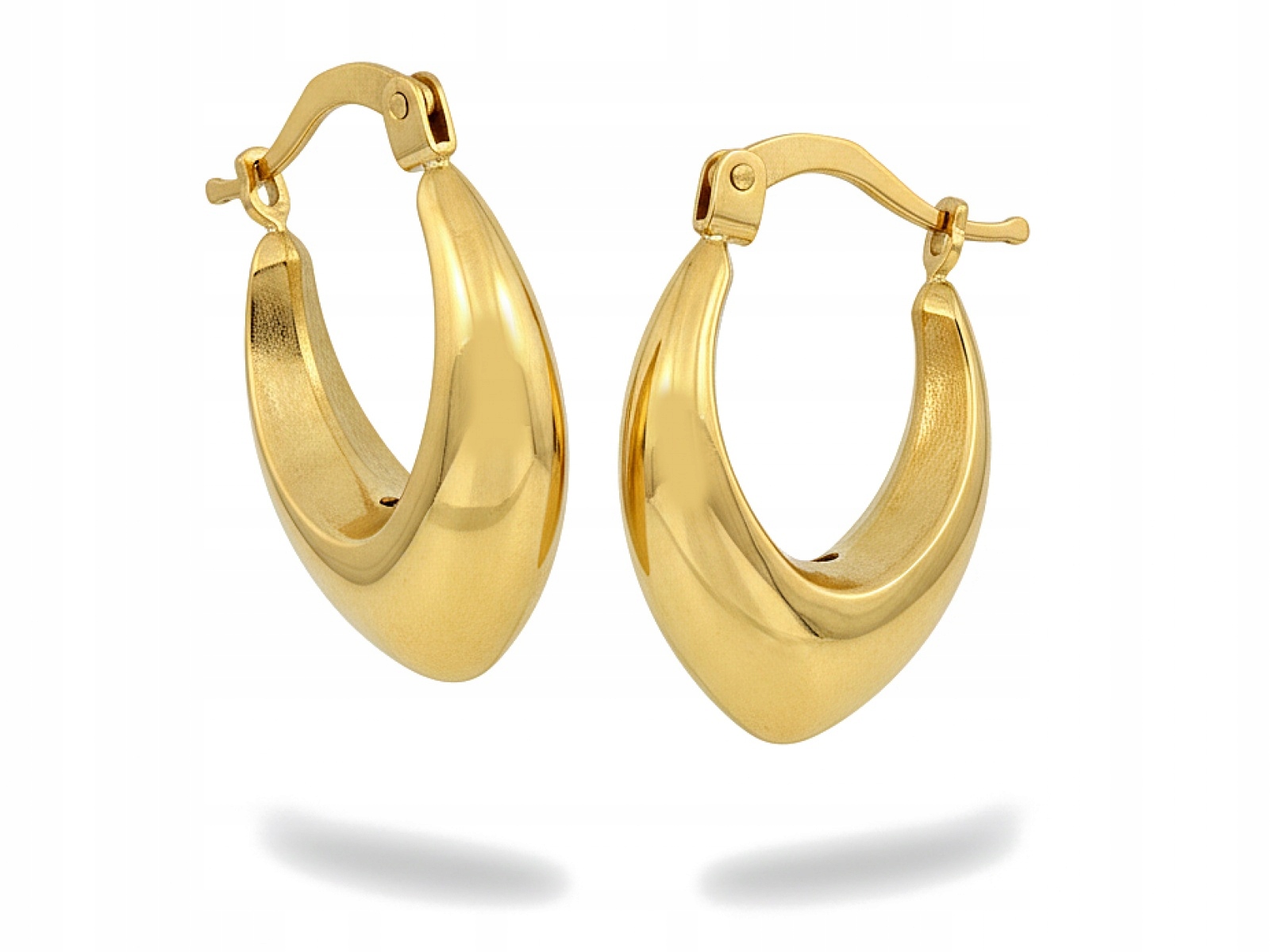 Dámské Náušnice Ze Zlata 585, zapínání anglické, trojúhelníkové, nafukovací