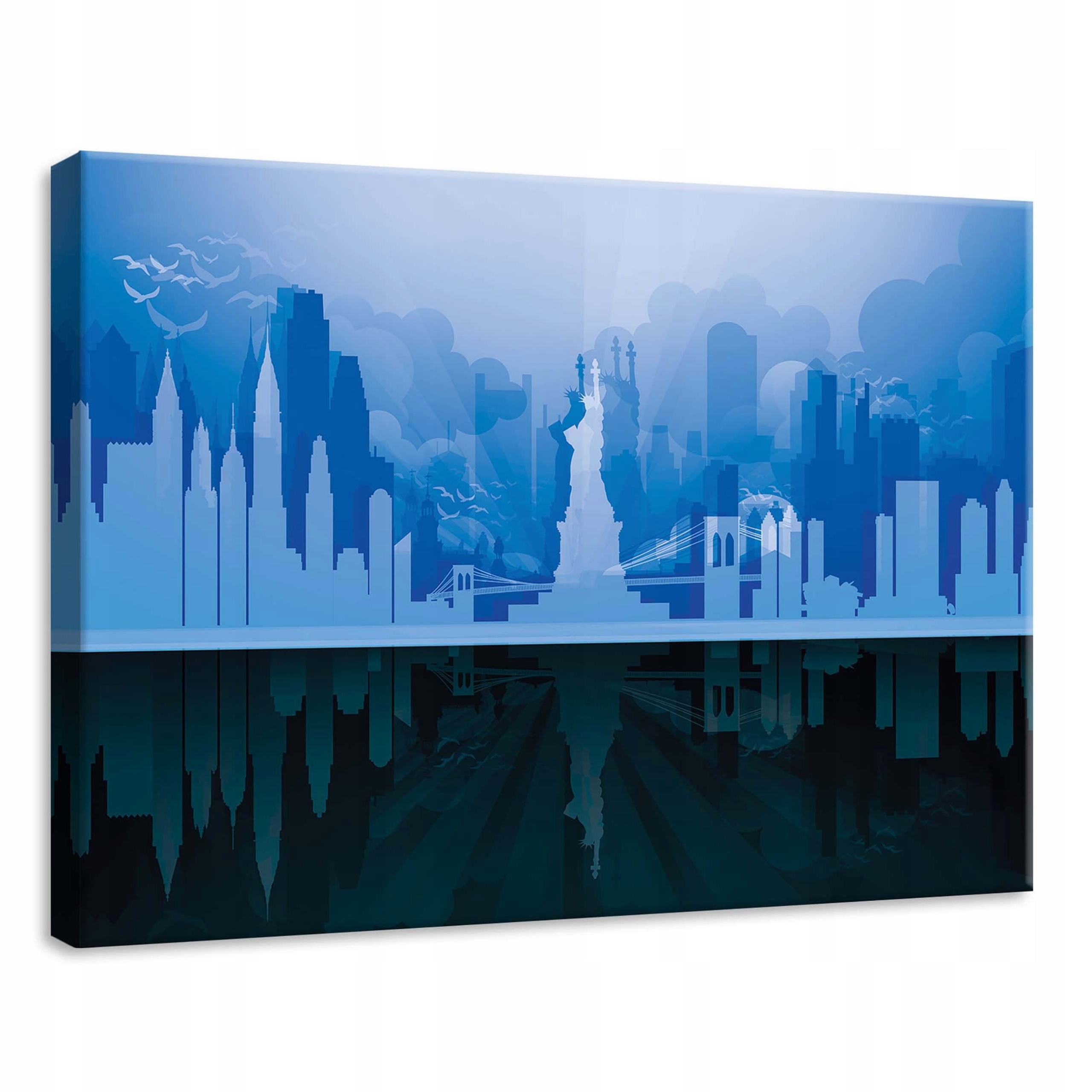 Obraz 70x50 New York krajina města silueta odraz voda modrá