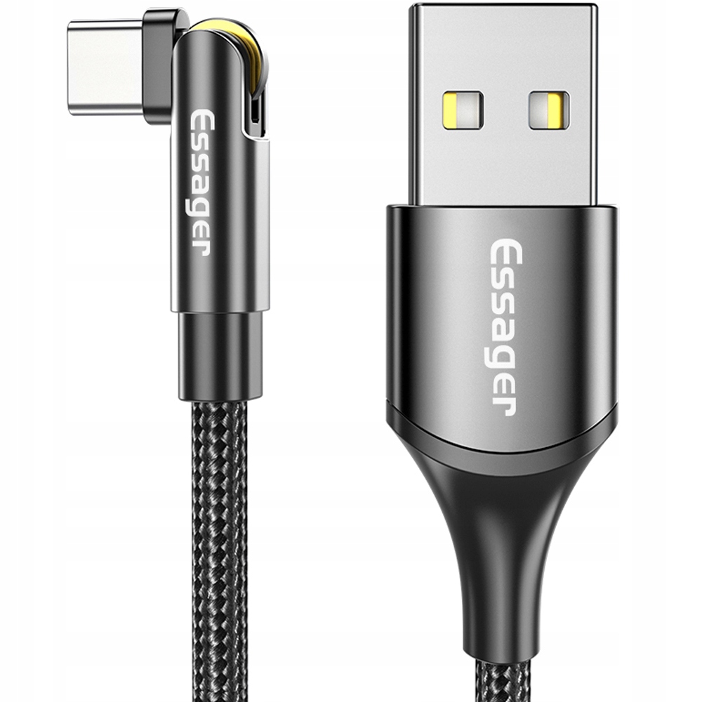 

Kabel Usb-c typ C kątowy 180° 1m 3.0A Quick Charge