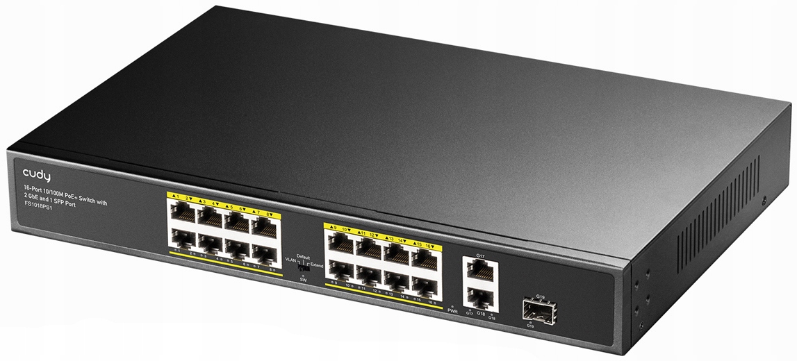 Switch PoE 16x PoE 2x Lan 1x Sfp Cudy FS1018PS1 pro Ip kamery