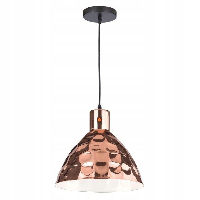 Závěsná Bodová Lampa Nad Stůl Bar Klosz Chromovaná Růžové Zlato 30 cm E27
